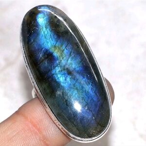 Fiery Labradorite Gemstone 925 Sterling Silver Handmade Ring